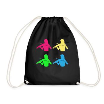 Colorful Violinists Ensemble Harmony - Drawstring Bag - black - Front