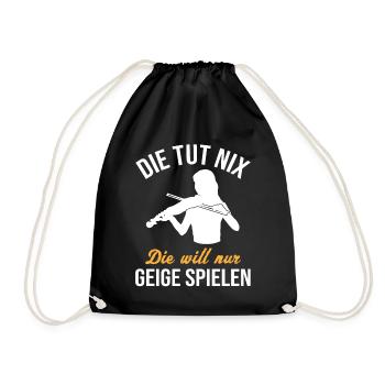 Carefree Violinist Music Joy Gift - Drawstring Bag - black - Front