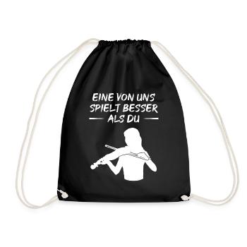 Virtuose Geigerin Können Geschenk - Turnbeutel - Schwarz - Vorne