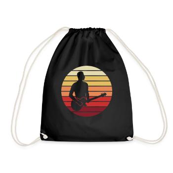 Guitarist Sunset Gift Moment - Drawstring Bag - black - Front
