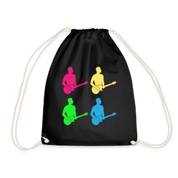 Colorful Guitarists Harmony Gift Shirt - Drawstring Bag - black - Front