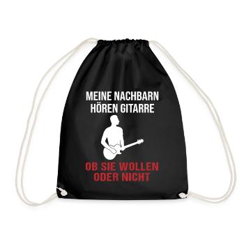 Neighbor Guitar Sound Gift Shirt - Drawstring Bag - black - Front