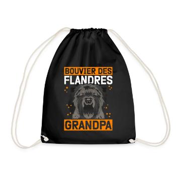 Bouvier des Flandres Grandpa Vlaamse Koehond cadeau - Sac de sport léger - noir - Devant