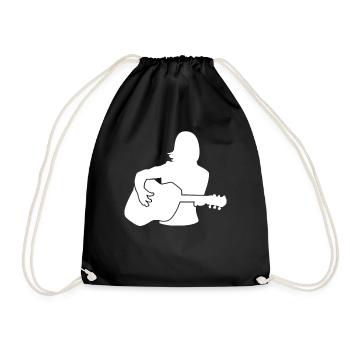 Gitarristin Melodie Geschenk-Highlight - Turnbeutel - Schwarz - Vorne