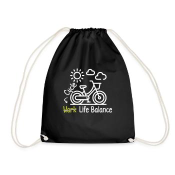 Achieve your work-life balance - Drawstring Bag - black - Front