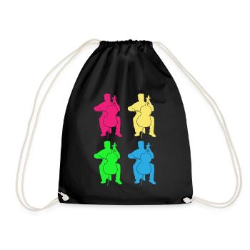 Bassists Colorful Ensemble Sound - Drawstring Bag - black - Front