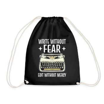Article Writer Blogger Writing Journalist Stuff - Drawstring Bag - black - Front