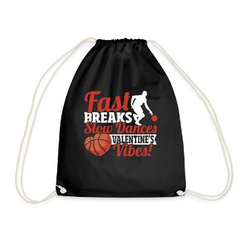 Couple de la Saint-Valentin de joueur de basket-ball - Sac de sport léger - noir - Devant