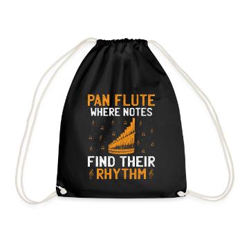 Pan Flute Player Pan Flutist Marching Band Music I - Drawstring Bag - black - Front