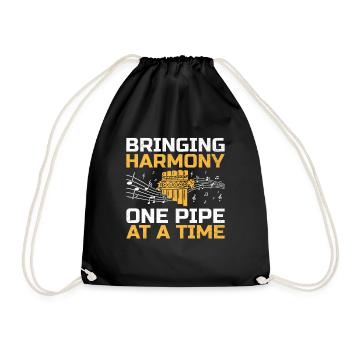 Pan Flute Player Pan Flutist Marching Band Music I - Drawstring Bag - black - Front