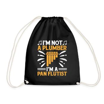 Pan Flute Player Pan Flutist Marching Band Music I - Drawstring Bag - black - Front