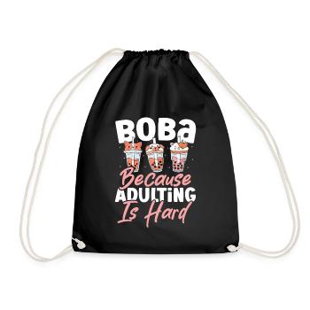 Tea latte Green Tea Iced Tea Boba Tea Merchandise - Drawstring Bag - black - Front