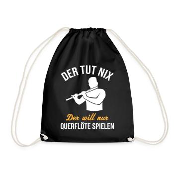 Harmless flute player joke - Drawstring Bag - black - Front