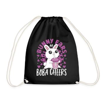 Animal Tapioca Pearls Boba Tea - Drawstring Bag - black - Front