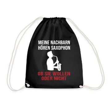 Voisins Saxophone écoute Fun - Cadeau - Sac de sport léger - noir - Devant