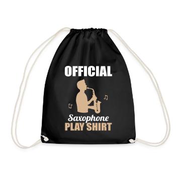 Saxophon-Spielshirt – Dein Musik-Outfit - Turnbeutel - Schwarz - Vorne
