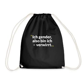 Gender-Reflexion – Zwischen Witz und Weisheit - Turnbeutel - Schwarz - Vorne