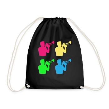 Trumpet sound in colour – musical rainbow - Drawstring Bag - black - Front