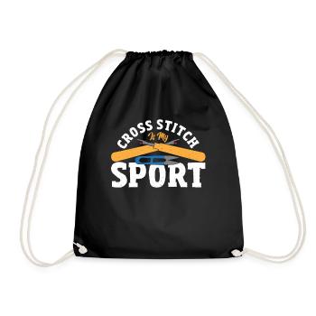 Point de croix amant broderie astucieux maman - Sac de sport léger - noir - Devant