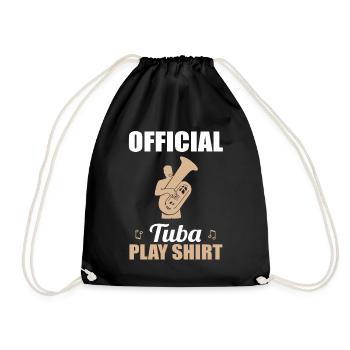 Offizielles Tuba Spielshirt Musikliebe - Turnbeutel - Schwarz - Vorne