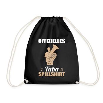 Offizielles Tuba Spielshirt Musikliebe - Turnbeutel - Schwarz - Vorne