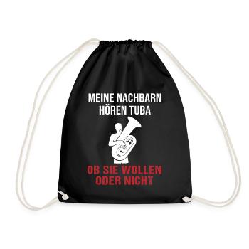 Tuba Sound Neighbors Hear's Gift - Drawstring Bag - black - Front