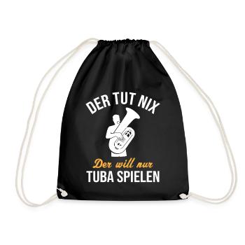 Harmloser Tuba Spieler Musikfan Geschenk - Turnbeutel - Schwarz - Vorne