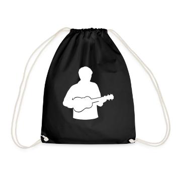 Ukulele Rhythmus Glücksmelodie Geschenk - Turnbeutel - Schwarz - Vorne