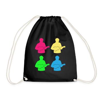 Ukulele Play of Colors Musician's Happiness Gift - Drawstring Bag - black - Front