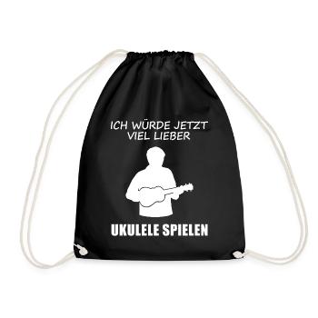 Préférez jouer la joie du musicien de ukulélé - Sac de sport léger - noir - Devant