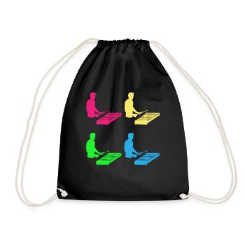 Bunte Rhythmen Xylophon Virtuose Geschenk - Turnbeutel - Schwarz - Vorne