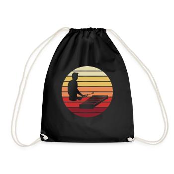 Evening Sound Xylophonist Silhouette Gift - Drawstring Bag - black - Front