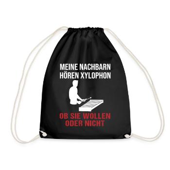 Xylophone Sounds for the Neighbors Gift - Drawstring Bag - black - Front