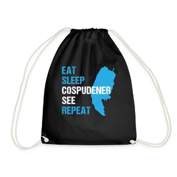 Eat Sleep Cospudener See Relax - Drawstring Bag - black - Front