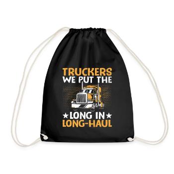 Trucker Fahren Papa Trucker Vater LKW-Fahrer - Turnbeutel - Schwarz - Vorne