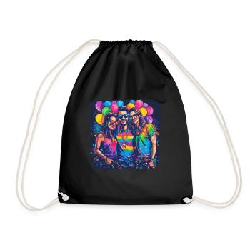 Étreinte de connexion arc-en-ciel, fierté heureuse - Sac de sport léger - noir - Devant