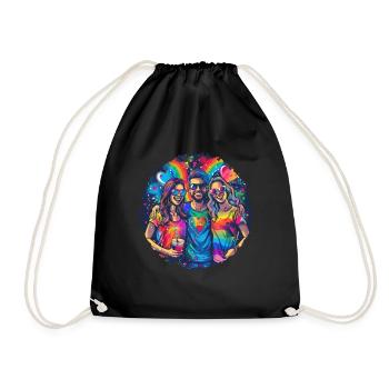 Étreinte de connexion arc-en-ciel, fierté heureuse - Sac de sport léger - noir - Devant