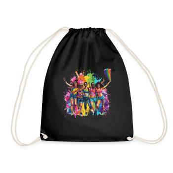 Rainbow Connection Embrace, Happy Pride - Turnbeutel - Schwarz - Vorne