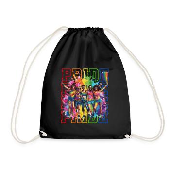 Étreinte de connexion arc-en-ciel, fierté heureuse - Sac de sport léger - noir - Devant