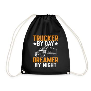 Trucker Fahren Papa Trucker Vater LKW-Fahrer - Turnbeutel - Schwarz - Vorne