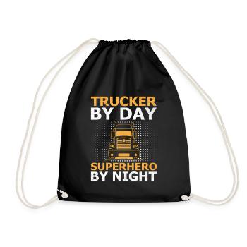 Trucker Fahren Papa Trucker Vater LKW-Fahrer - Turnbeutel - Schwarz - Vorne