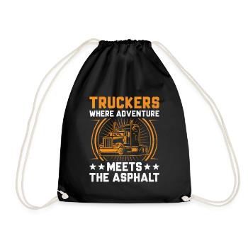 Trucker Fahren Papa Trucker Vater LKW-Fahrer - Turnbeutel - Schwarz - Vorne