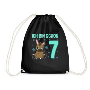 Seven Year Old Party Ass Lucky Charm - Drawstring Bag - black - Front