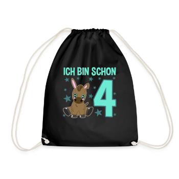 Four-year-old donkey: party and pure fun - Drawstring Bag - black - Front