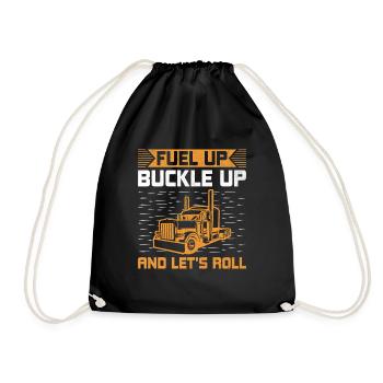 Trucker Driving Dad Trucker Father Truck Driver - Drawstring Bag - black - Front