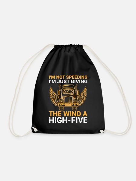 Trucker Driving Dad Trucker Father Truck Driver - Drawstring Bag - black