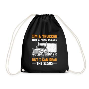 Trucker Fahren Papa Trucker Vater LKW-Fahrer - Turnbeutel - Schwarz - Vorne