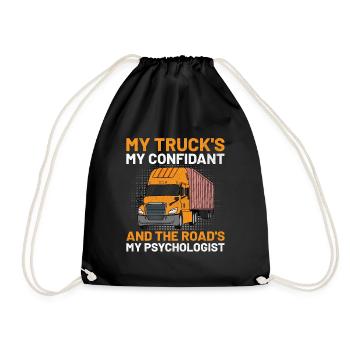Trucker Fahren Papa Trucker Vater LKW-Fahrer - Turnbeutel - Schwarz - Vorne