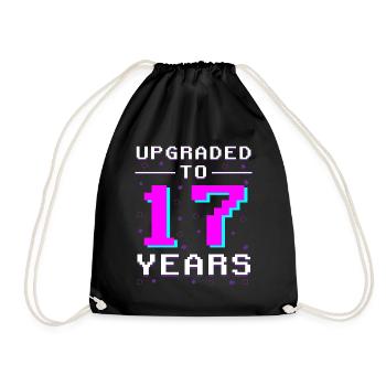 17 Years of Gamers: Retro Level-Up - Drawstring Bag - black - Front