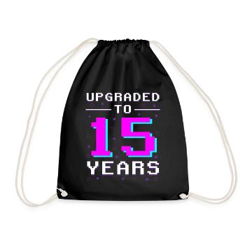 15 years: Gamer Retro Champion - Drawstring Bag - black - Front